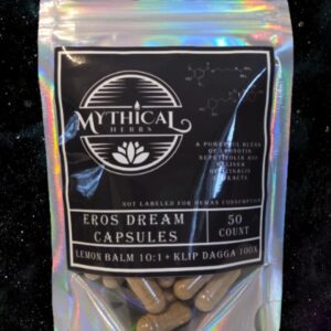 Eros Dream Packaging - 50 capsules - Klip Dagga extract and Lemon Balm Blend